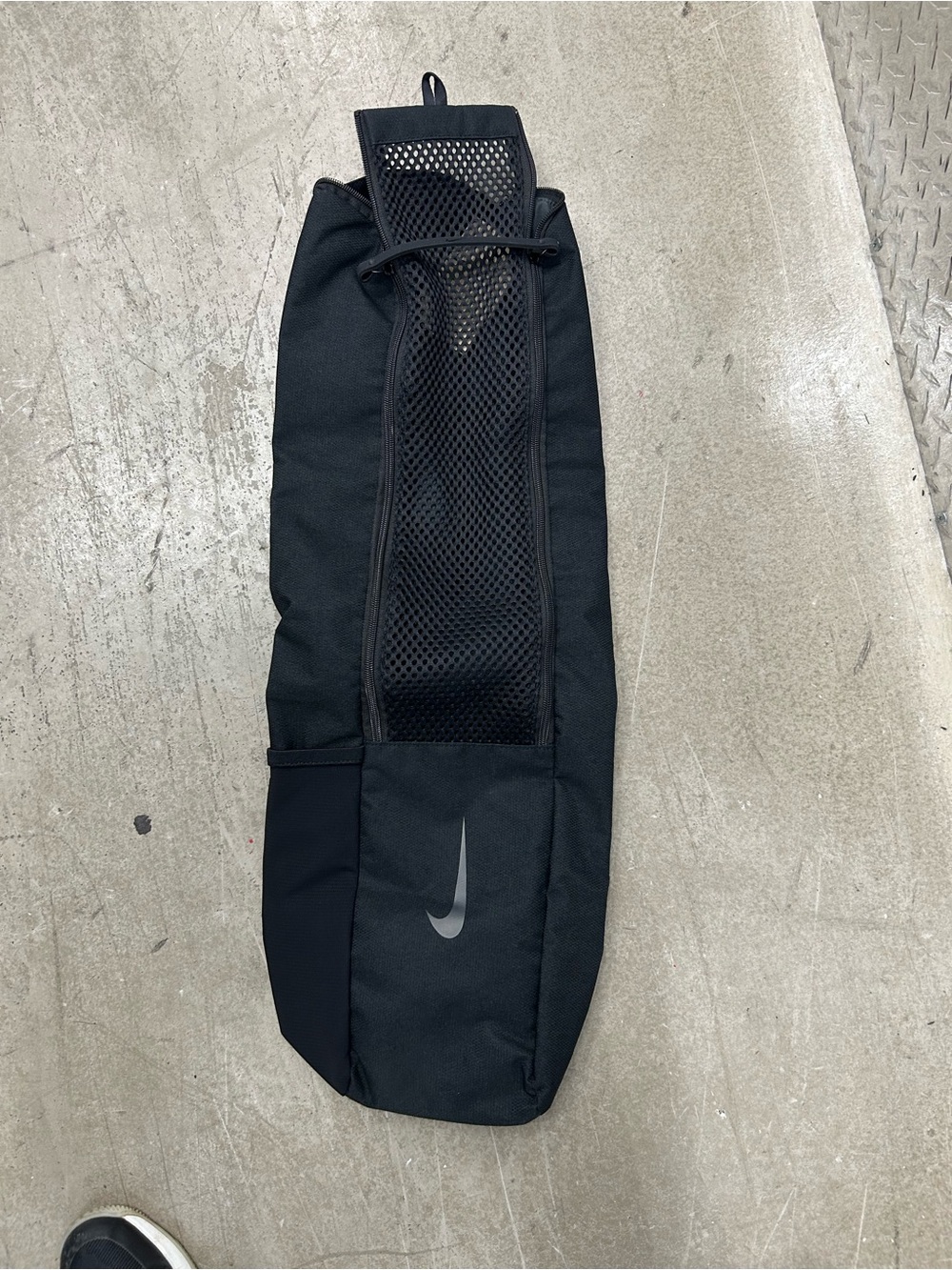Nike Black Mesh Yoga Mat & Bottle Carrier Sling Bag